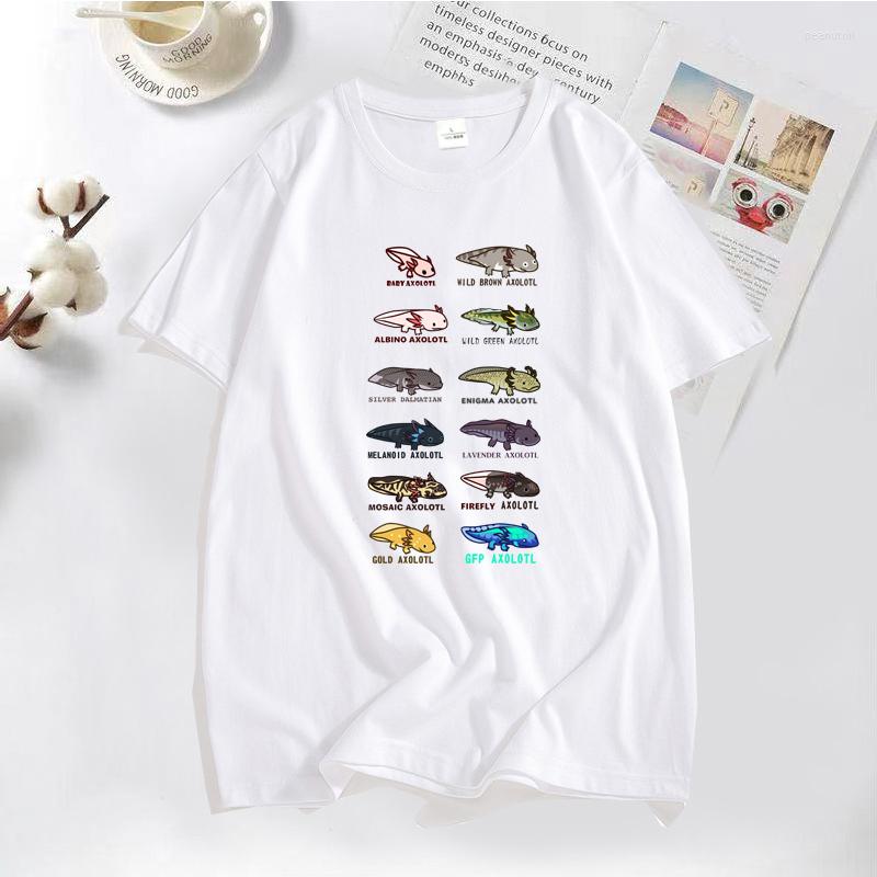 

Men' T Shirts Axolotl Morphs And Colors Printed T-shirt Male Cotton Short Sleeve Animal Tshirt Casual O Neck Men' Clothes Graphic Tees, Black