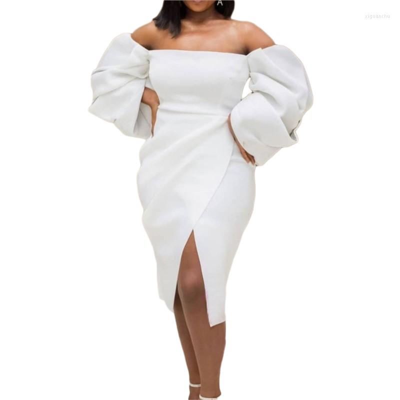 

Ethnic Clothing African Dresses For Women Dashiki Solid Elegant Party Evening Dress Tube Top Slit Robe Fashion Clothes Spring Summer