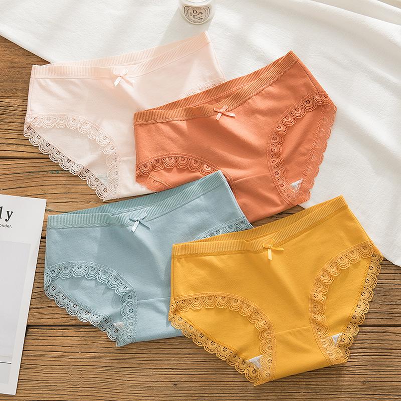 

Women's Panties Underwear Cotton Bowknot Seamless Abdomen Solid Color, Colour2