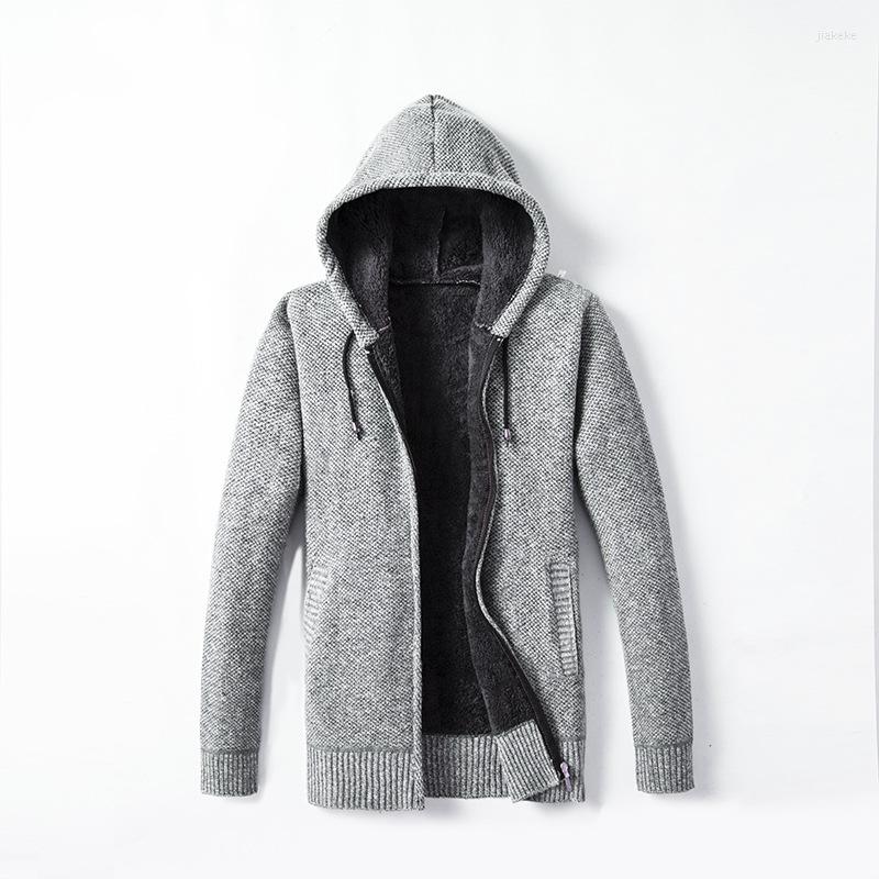 

Men's Hoodies Fashion Autumn Wear Pattern Hat Cardigan Man Cashmere Thickening Hoodie Loose Coat, Picture shown