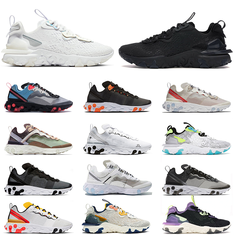 

Top fashion epic react vision running shoes run element 55 87 men women triple black white iridescent court tour yellow sports trainers dhgates sneakers size 36-45, D3 black white 36-45