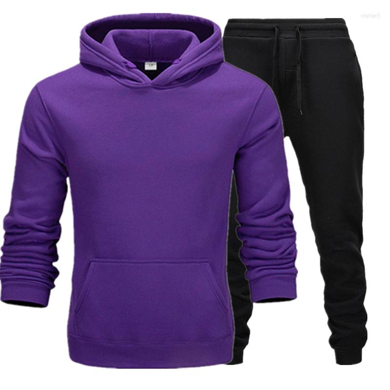 

Men' Hoodies Sport Suit Hoodie Motion Pants Hooded Men Casual Cotton Fall / Winter Warm Sweatshirts Tracksuit Costume, Blue and black