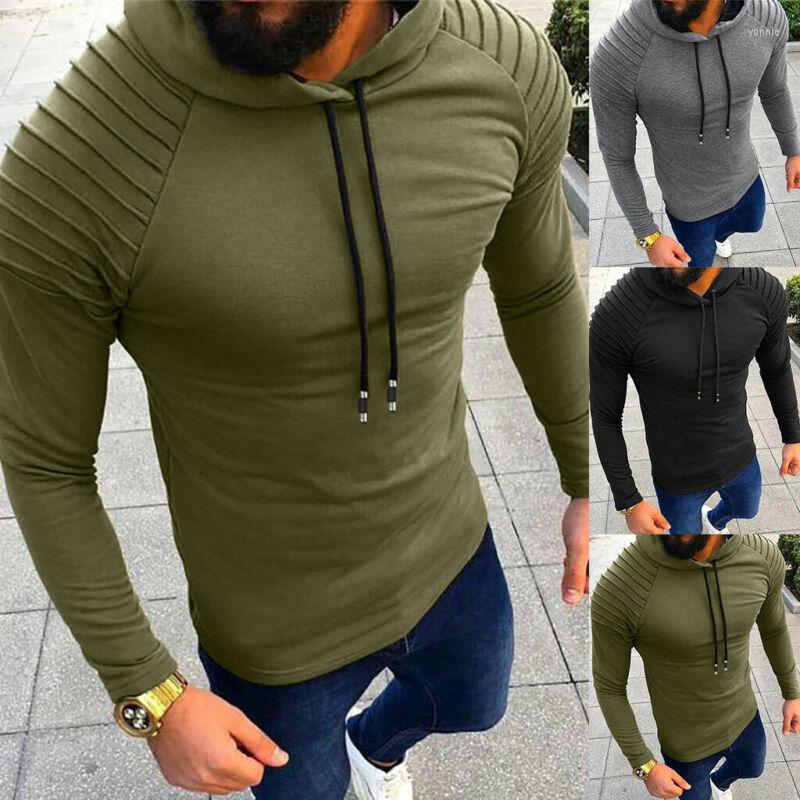 

Men's Hoodies Men Hoodie Long Sleeve Sweatshirt Soild Slim Hooded Casual Sport Outwear 2023, Black