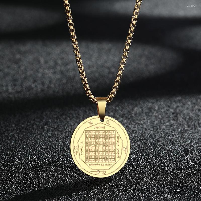 

Pendant Necklaces CHENGXUN Vintage Magic Square Moon Necklace For Men Women Stainless Steel Occult Charm Choker Chain Jewelry Gifts