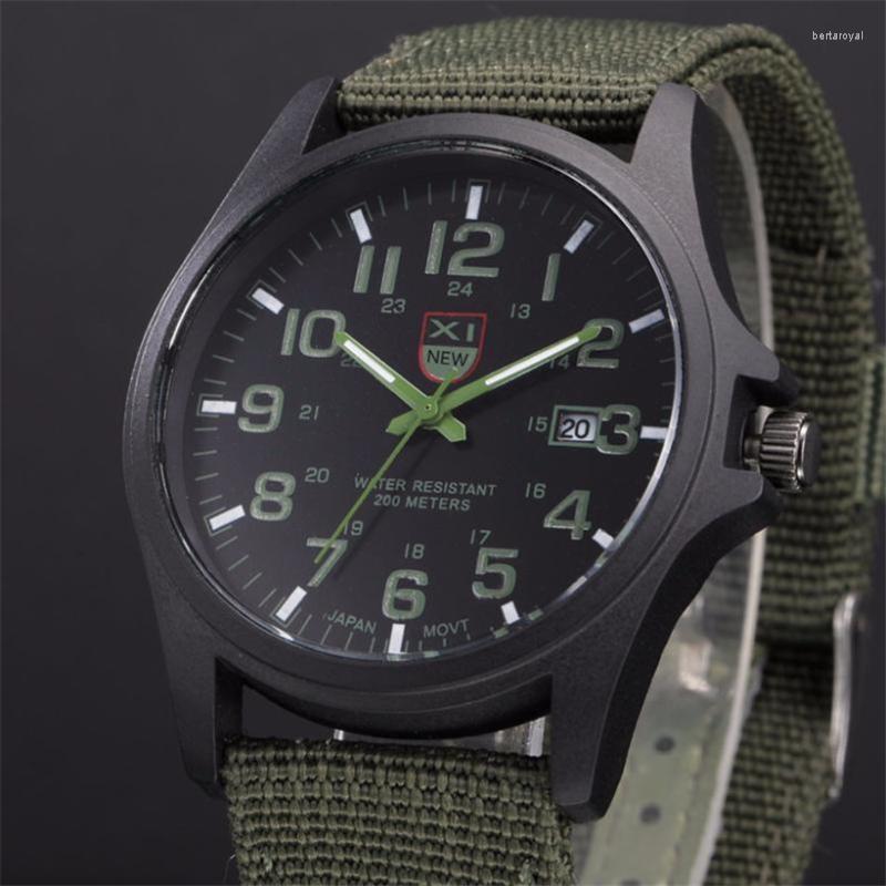 

Wristwatches Watch Fashion Men Sports Watches Canvas Strap Military Quartz Wrist Horloge Heren Erkek Kol Saat 2023Wristwatches Bert22, 162228black