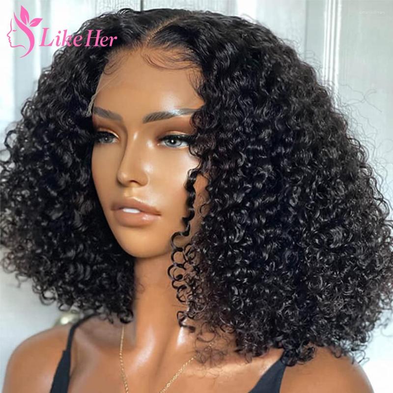 

Bob Wig Human Hair Curly Lace Front For Women Brazilian Part 13x5x2 Frontal Remy, Picture shown