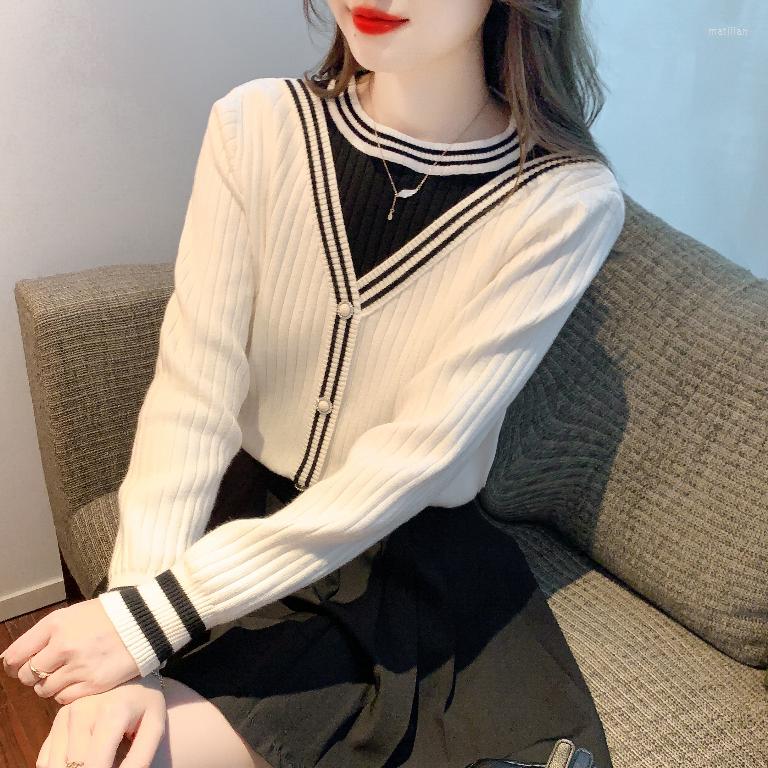 

Women's Sweaters Has Shipped Vacation Two Knitted Render Unlined Upper Garment Inside Small Of Female Temperament, The picture color