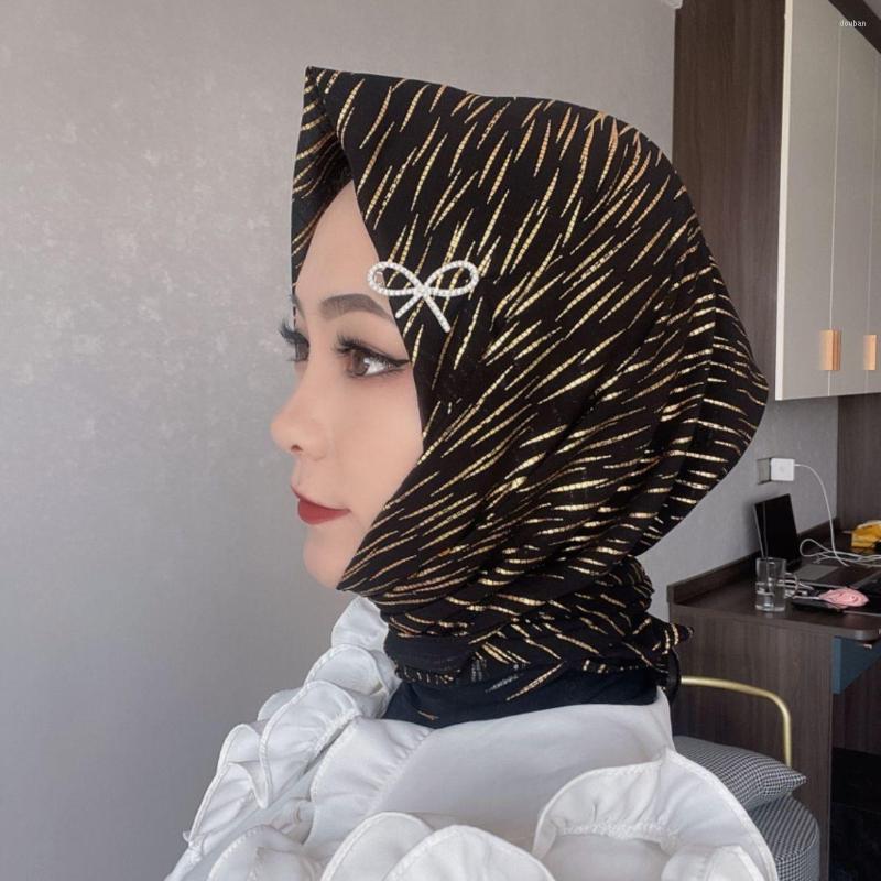 

Ethnic Clothing Muslim Islam Woman Girls 90cm Kerchief Wrap Hijab With Pins