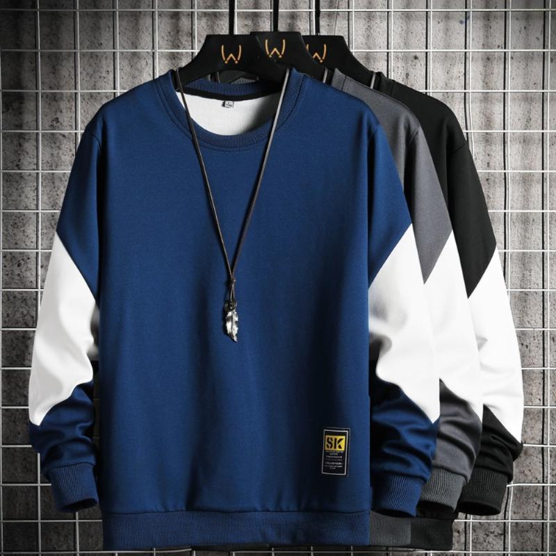 

Men's Hoodies & Sweatshirts Sweater Casual Versatile Youth Sports Long Sleeve Round Neck TopMen's, Black