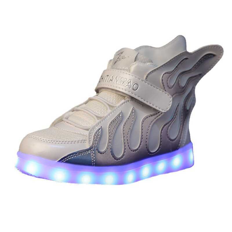

Miya Usb Rechargeable 1orescent Double Wing Light Shoes Middle School Chil1en's Colorful Led Light Flashing Shoes, Multi-color
