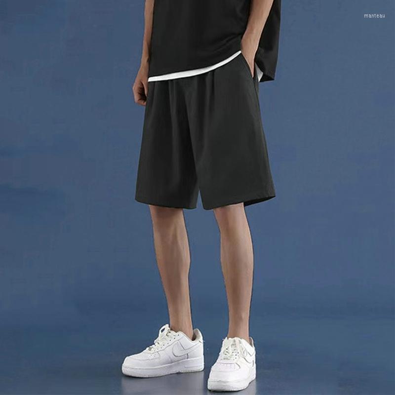

Men's Shorts WENYUJH Mid-length Men's Casual Pants Straight Running Summer Thin Trend Five-point Trousers Beach Ice Silk, White