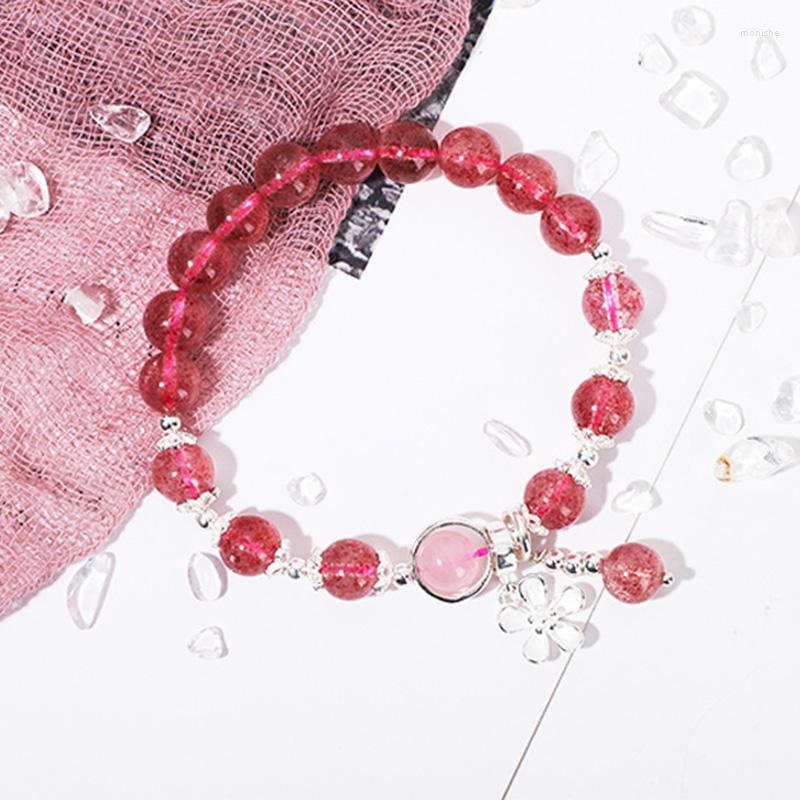 

Bangle Pink Strawberry Crystal Friend National Design Buckle Lucky Bracelets Jewelry