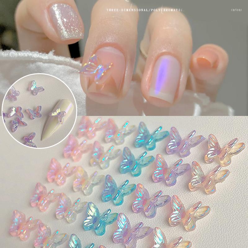 

Nail Art Decorations 20Pcs Aurora Glitter 3D Colorful Butterfly Nails Jewelry DIY Resin Manicure Decals Accessories 2023