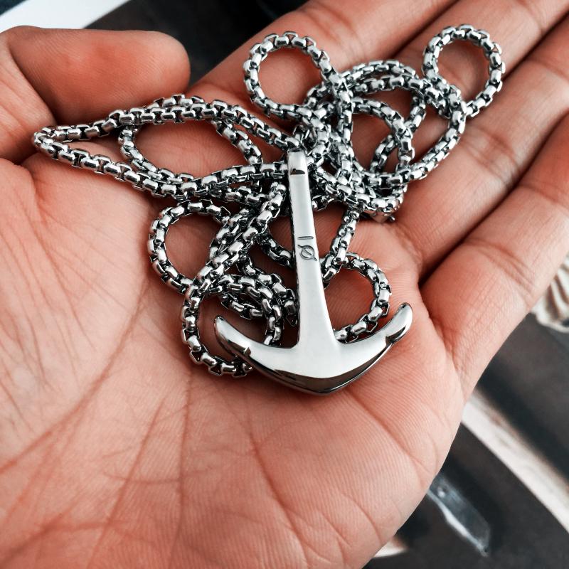 

Pendant Necklaces Mcllroy Titanium Steel Necklace Anchor Fishman Pendants Hook Charm Chain Men 316L Jewelry Valentine