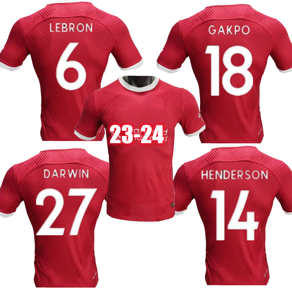 

23 24 GAKPO DARWIN Soccer Jerseys 2023 2024 LEBRON HENDERSON Fan Player version Luis DIaz Football kit shirts men kids uniform, 23-24 home fan version
