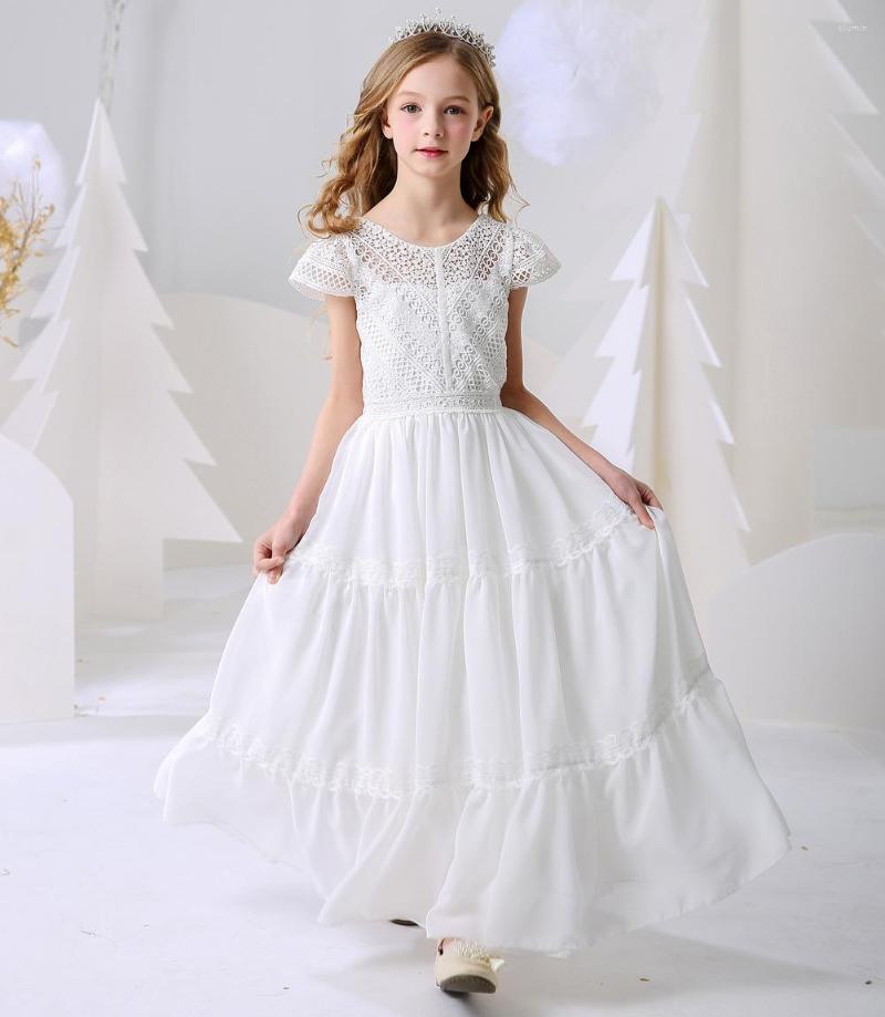 

Girl Dresses Real Po First Communion For Little A-line Scoop Cap Sleeves Lace Long Flower Weddings, Same as the photo