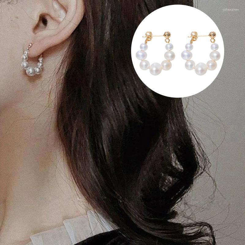 

Stud Earrings White Freshwater Pearl S925 Circle Wholesale