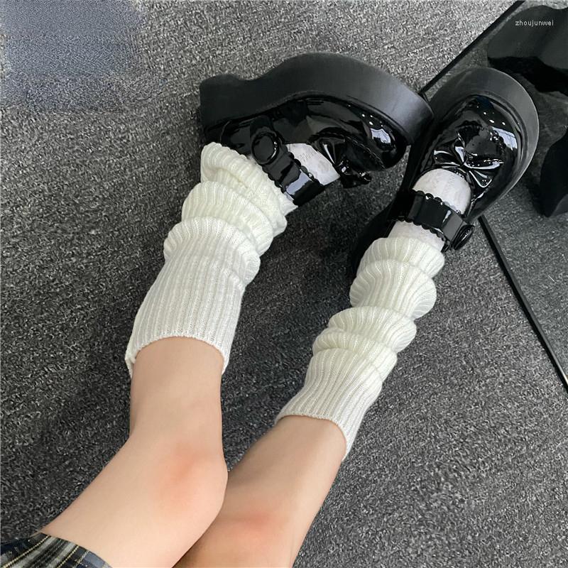 

Women Socks Lolita Long Women's Knitted Warm Foot Cover White Arm Warmer Ladies Autumn Winter Crochet Boot Cuffs, Black