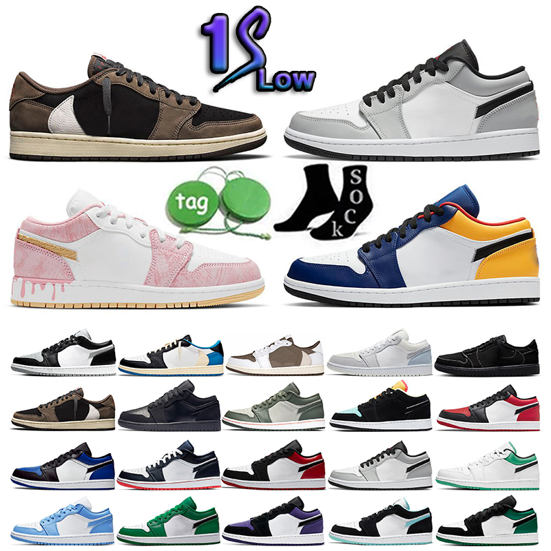 

Jumpman 1 Low Basketball Shoes Men 1S UNC Pine Green Pairs University Blue Smoke Grey Red Women Yellow Banned Bred Chicago Black Toe Court Purple Sneakers 36-48