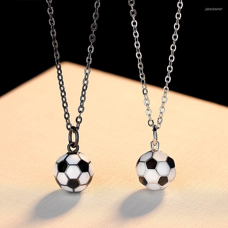 

Pendant Necklaces Sporty Necklace Football With Chain Stainless Steel Soccer Gold Color Men/Women Sport Ball Jewelry