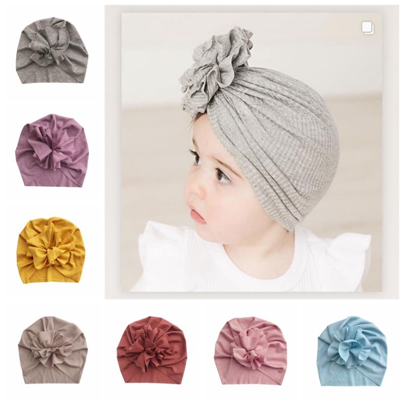 

Hair Accessories Cute 1PCS Solid Stripe Flower Baby Girls Hat Born Infant Toddler Kids Knot Turban Children Beanie Cap Po Props GiftsHair