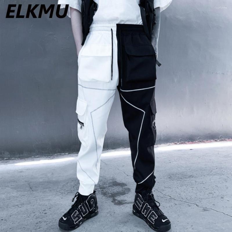 

Men's Pants Men Y2K Cargo Techwear Fashion Joggers Streetwear Harajuku Hip Hop Black White Patchwork Tactical Trousers Man