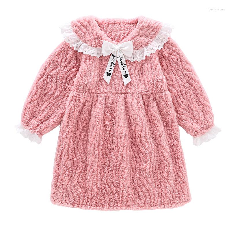 

Rompers YourSeason Bathrobe Children Winter Thicken Flannel Sleepwear Fashion Kids Girls Warm Bath Robes Nightgowns Turn Down Collar, Robe 02