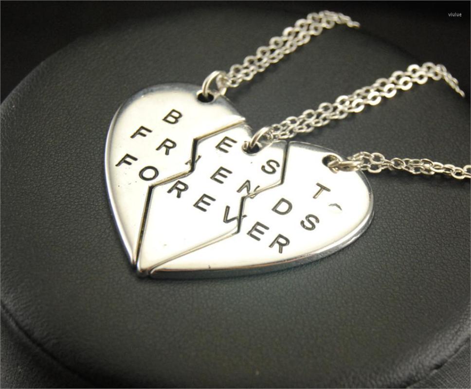 

Pendant Necklaces 1PC(3sets )Broken Heart Friend Forever BFF Necklace Women Men Statement Jewelry Choker Friendship Charm Collar