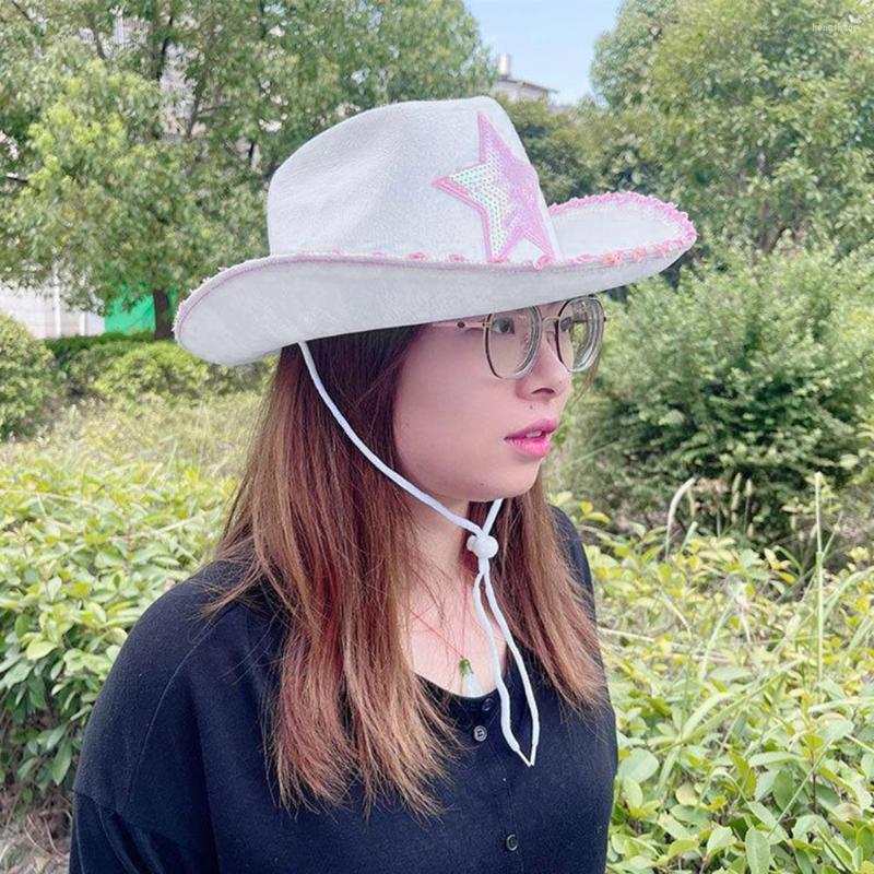 

Berets Chic 3Pcs/Set Stylish Elegant Women Hat Wide Brimmed For Entertainment, White pink