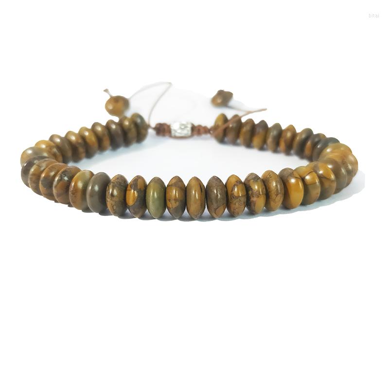 

Strand Men Disc Natural Stone Friendship Handmade Beads Couples Personalized Bracelets Jewelry
