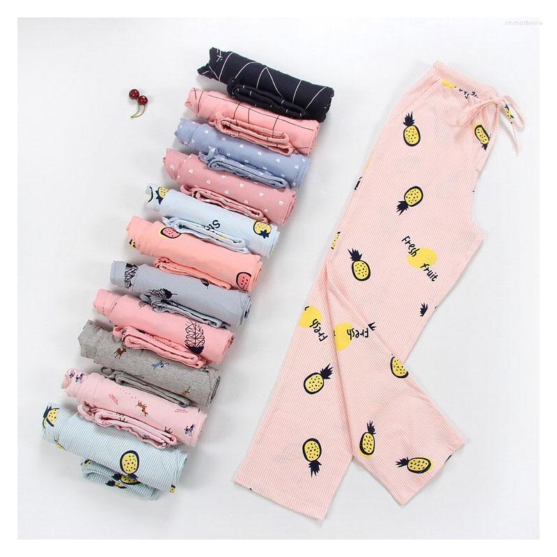 

Women' Sleepwear Home Pants Bottoms Pajamas Cotton Trousers Products 2023 Sleeping Lounge Plus Size Knitwear Female Nightwear Candy, Blue