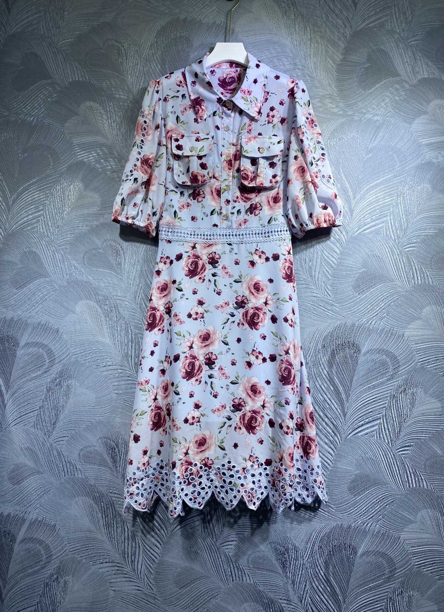 

2023 Spring New Print Dress Temperament Short Sleeve, Customize