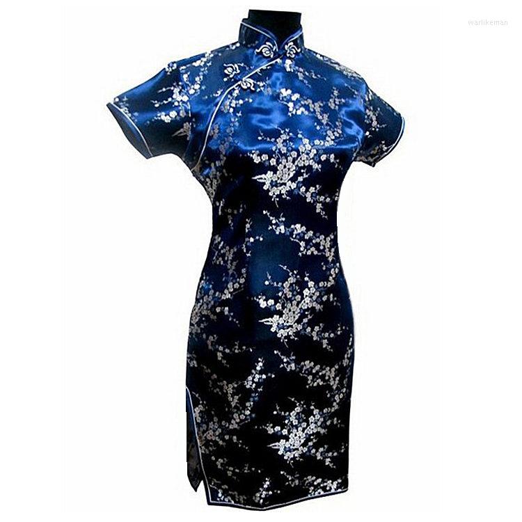

Party Dresses Black Vintage Chinese Womens Satin Mini Cheongsam Qipao Dress Flower Mujer Vestido  M L XL XXL XXXL 4XL 5XL 6XL J4039