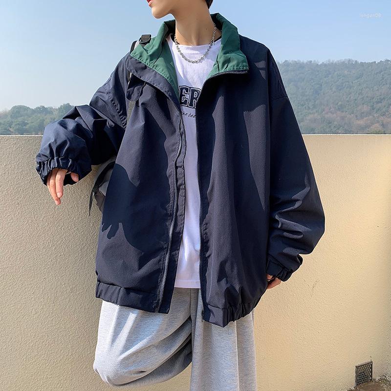 

Men's Jackets In Outerwears Varsity Tracksuits Hiking Streetwear Men's Spring Clothing Stylish Casual Loose Cargo Jacket Solid Color, Khaki