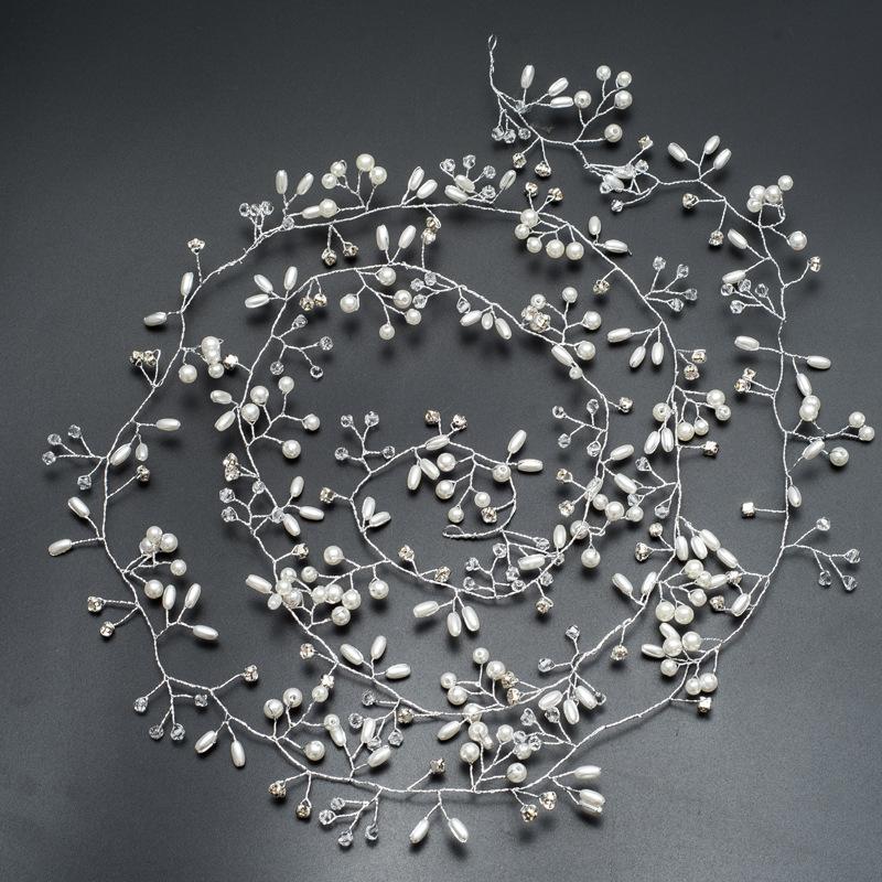 

Hair Clips & Barrettes Princess Rhinestone Tiaras Women Headwear Girls Pearl Headband Handwoven Bridal Prom Wedding Party Headpiece Accessor