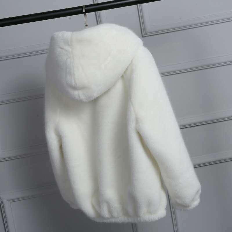 

Women' Vests 2023 Autumn Winter Women Jacket Long Sleeve Warm Ladies Pocket Wool Blend Hooded Zipper Coat Short Female Portable Outwear, Black