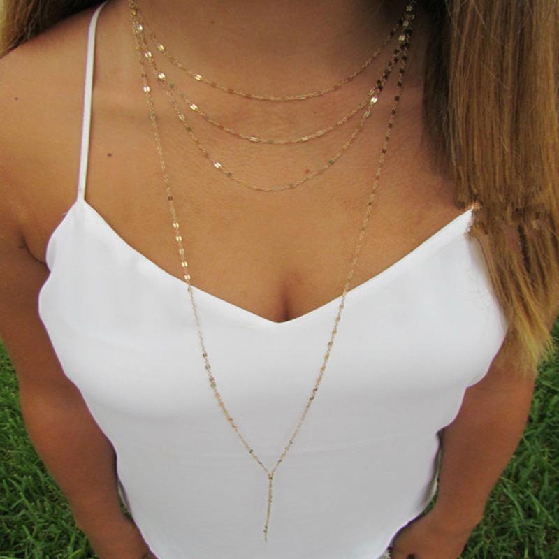 

Chains Bohemian Multilayer Chain Necklace Sexy Long Jewelry Women Fashion Pendant Factory Wholesale
