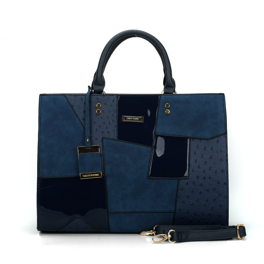 

Fashion Women's Bag Leisure Tote Bag Irregular Splice Shoulder Bag, Black