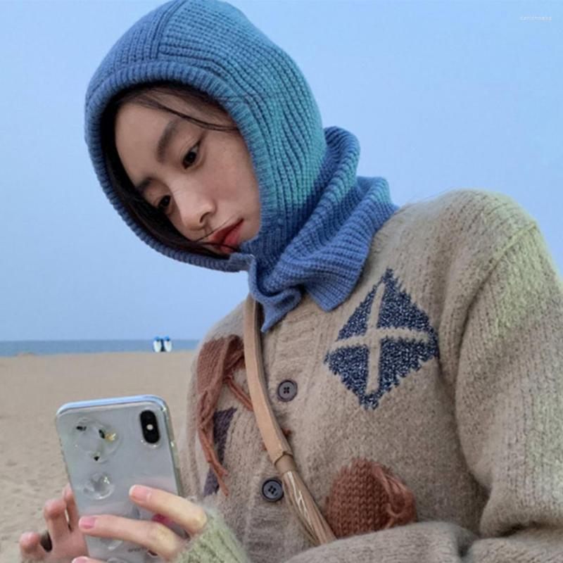 

Berets Casual Fall Winter Unisex Adults Knit Neck Warmer Cap Female Hat Solid Color Cold Resistant, Khaki