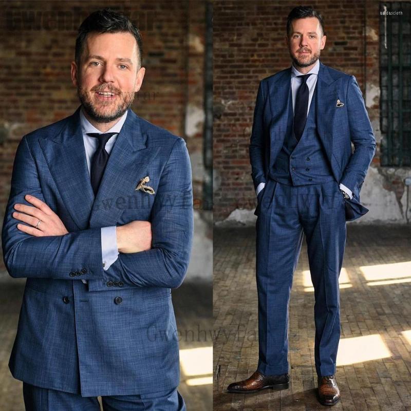 

Men's Suits Gwenhwyfar 2023 Men 3 Pieces Double Breasted Vest Custom Made Bridegrom Wedding Formal Occasion(Blazer Pant), Suit3