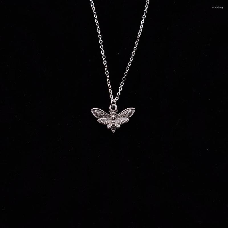 

Pendant Necklaces SanLan 1pcs Tiny Dead Head Skull Moth