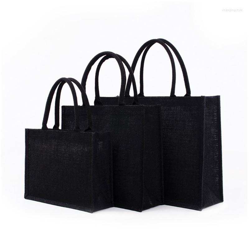 

Shopping Bags Y166 Jute Tote Burlap Bag With Soft Handle For Women Handbag Bridesmaid Christmas Thanksgiving Gift Organizer, 32x24x10cm