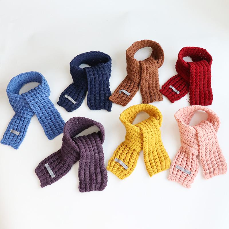 

Scarves Korean Version Of Knitted Wool Scarf Men And Women Baby Fashion Solid Color All Match Short Lovely Thick Neck To Keep WarmScarves