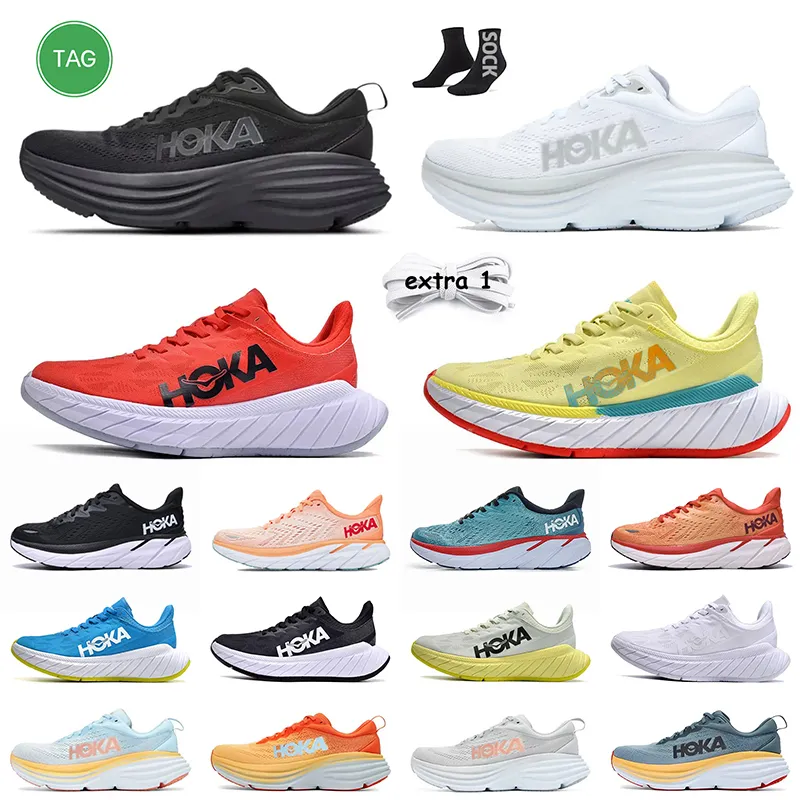 

Hokas One Running Shoes Hoka Bondi 8 Carbon x 2 Clifton Profly Highway Marathon Trainers On Anthracite Castlerock Shock Women Men Sneakers, Bondi 8 (1) triple black