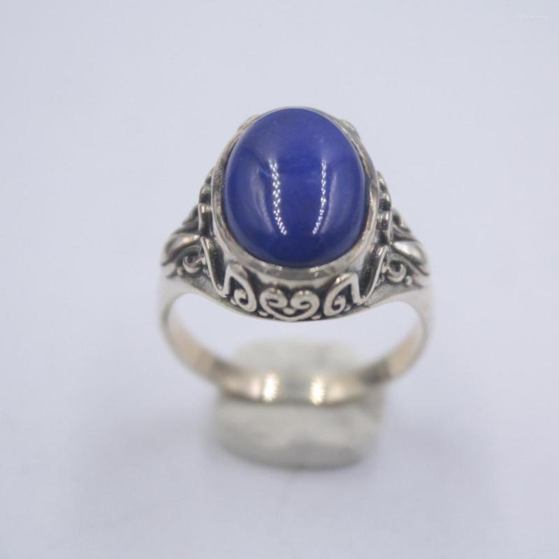 

Cluster Rings Solid 925 Sterling Silver Ring The Widest 16mm Lace Lapis Lazuli