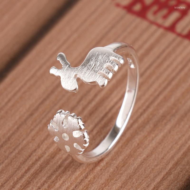 

Wedding Rings Wholesale Real Silver Color Snowflake Deer Animal For Women Statement Jewelry Finger Ring Anillos Mujer Bijoux
