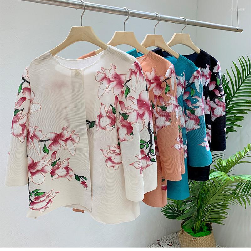

Women's Blouses 2023 Spring Summer Fashion Ladies O-Neck Shirts Holiday Style Floral Print Top F164, Blue