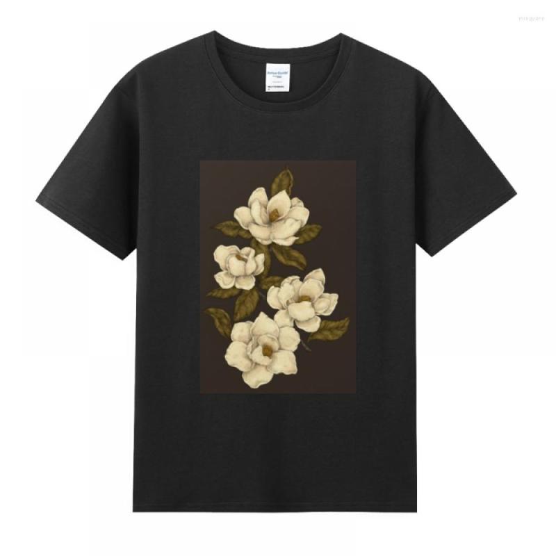 

Men's T Shirts Magnolia Suitable For Worker Daily Students Cotton Comfortable Tops T-shirt Streetwear Gift Men, Black