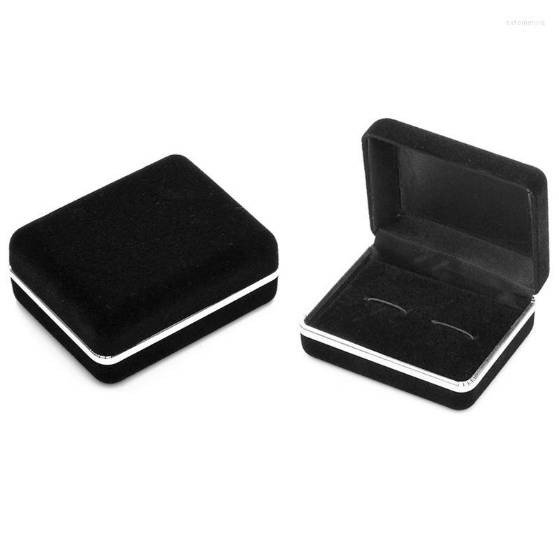 

Jewelry Pouches High Quality Cufflinks Box Birthday Gift Flocking Genuine Cuff Boutique Packaging Ring Doosje S030