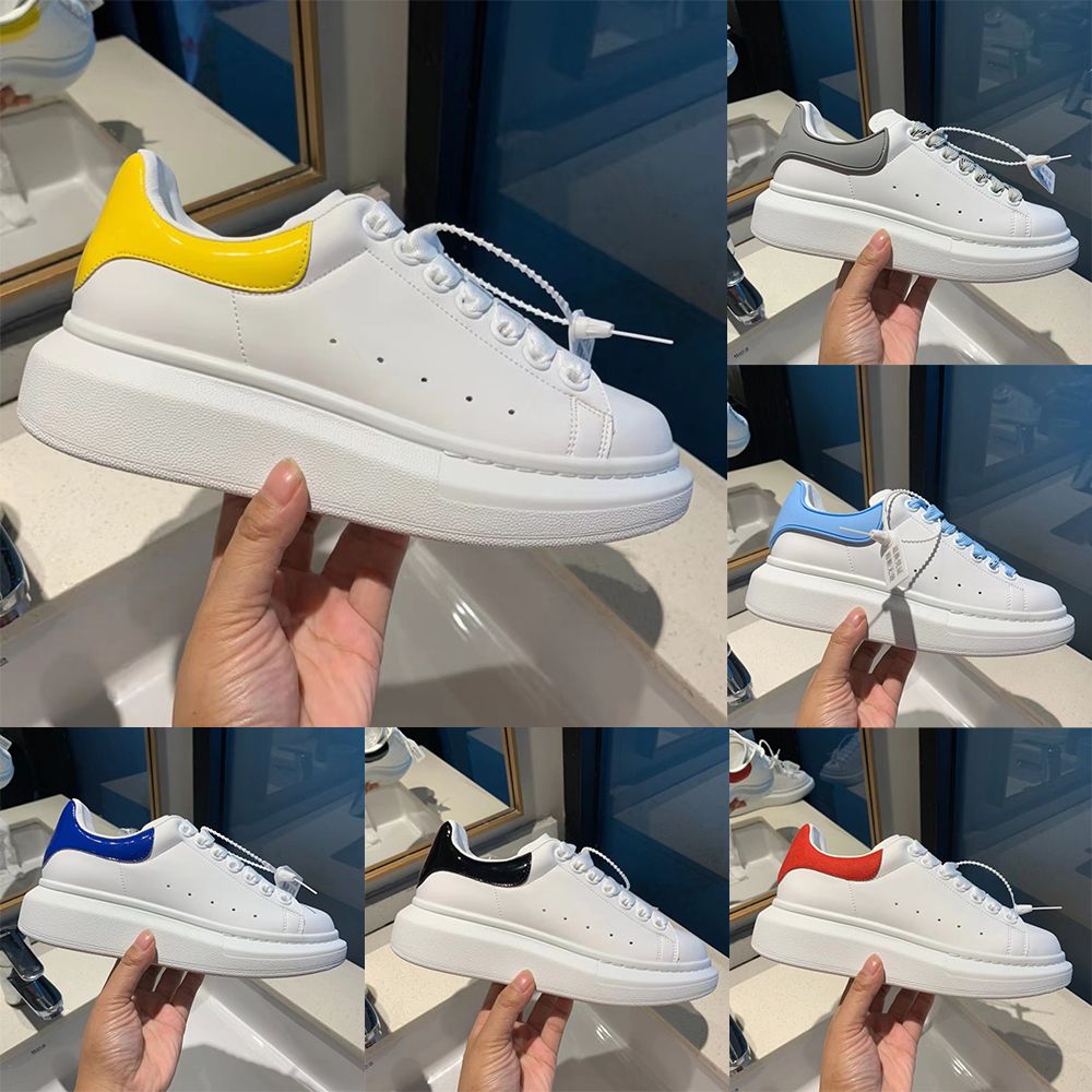 

NEW McQueens Designer Shoes Casual Shoes Espadrilles Trainers Women Flats Platform Sneakers Designer Logo Oversized White Black Leather L gE
